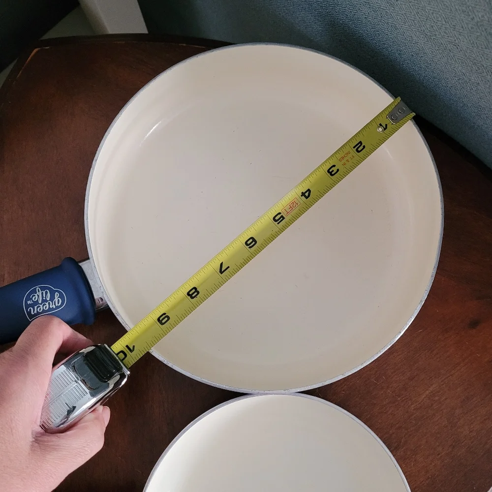 Green Life Ceramic Fry Pan 2 piece Set In Blue
